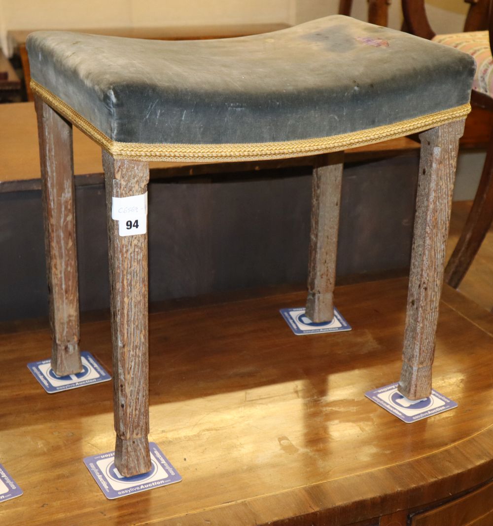 A Queen Elizabeth II Coronation stool, W.47cm, D.33cm, H.47cm